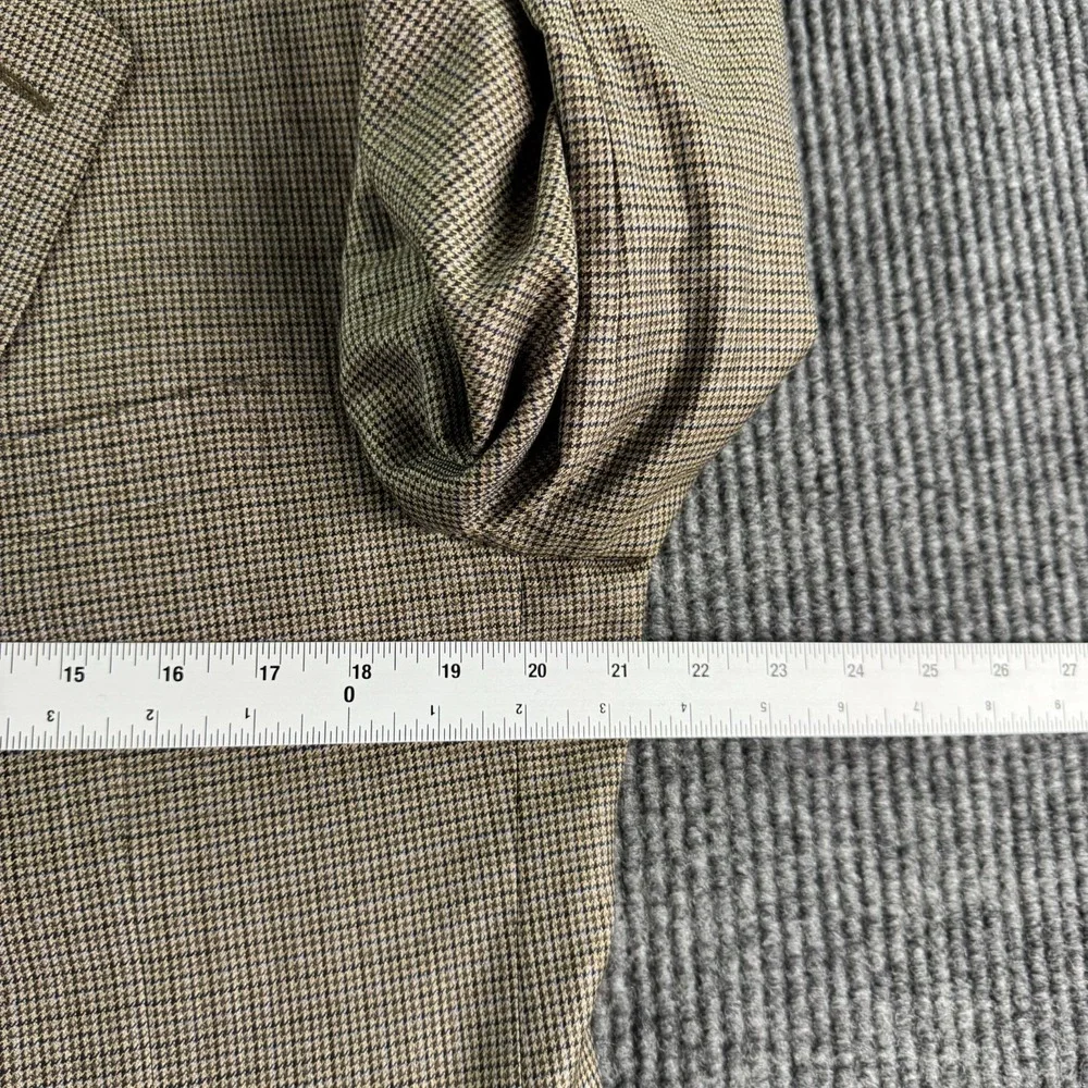 Canali Sport Coat 42L Taupe Wool Nailhead Blazer Italy Tiny Sleeve Hole